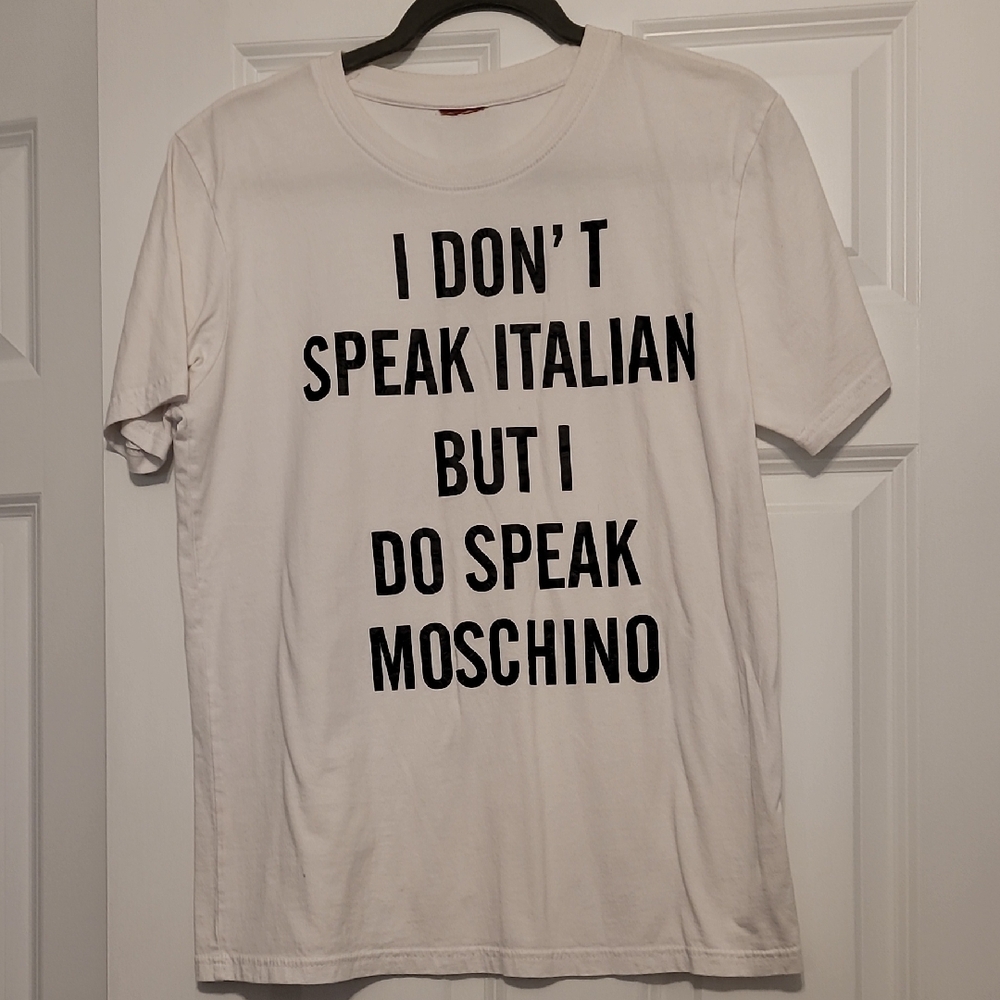 Moschino- Inspired White Graphic T-Shirt for Women